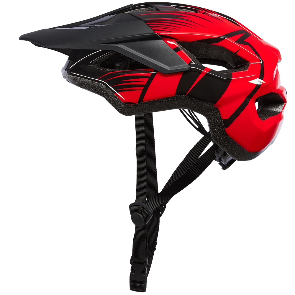 red and black bike helmet