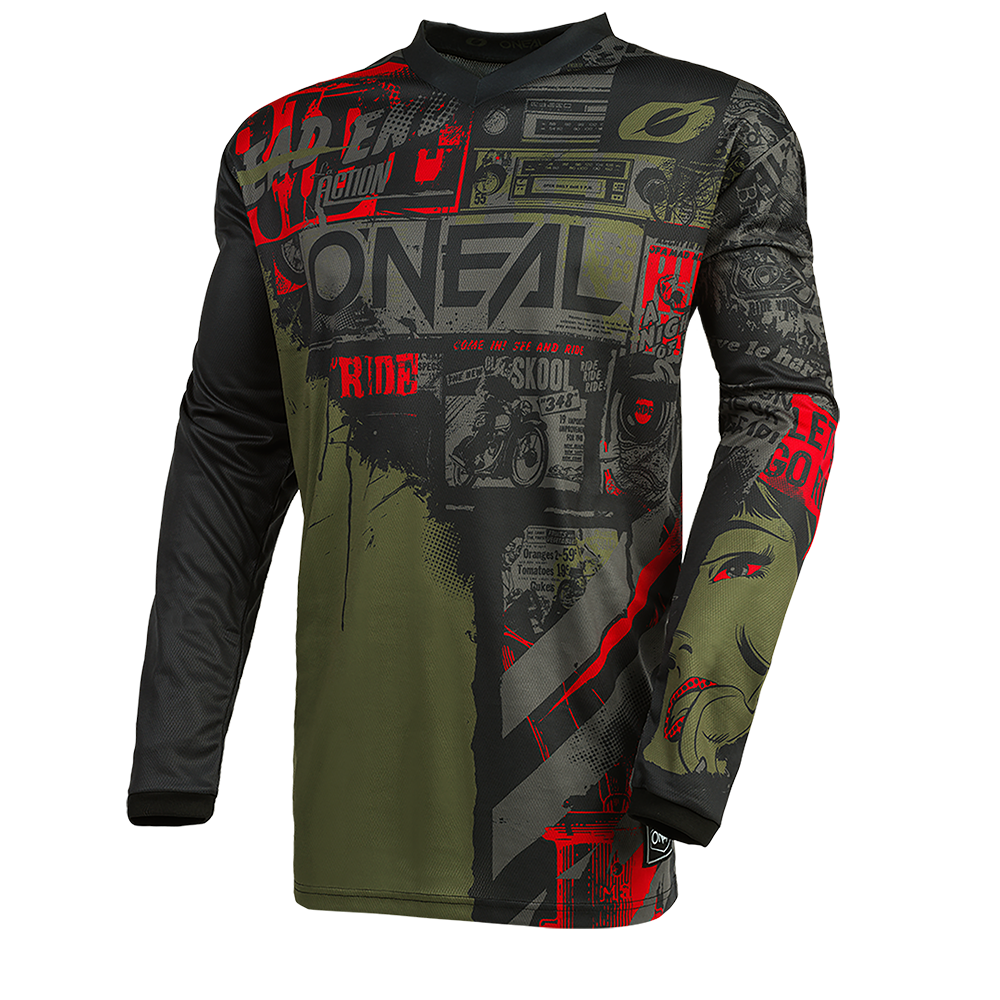 Bequeme & lockere Passform Erwachsene MX MTB Mountainbike Leichte Materialien Element FR Jersey Hybrid O'NEAL Motocross-Shirt Langarm Atmungsaktives Material